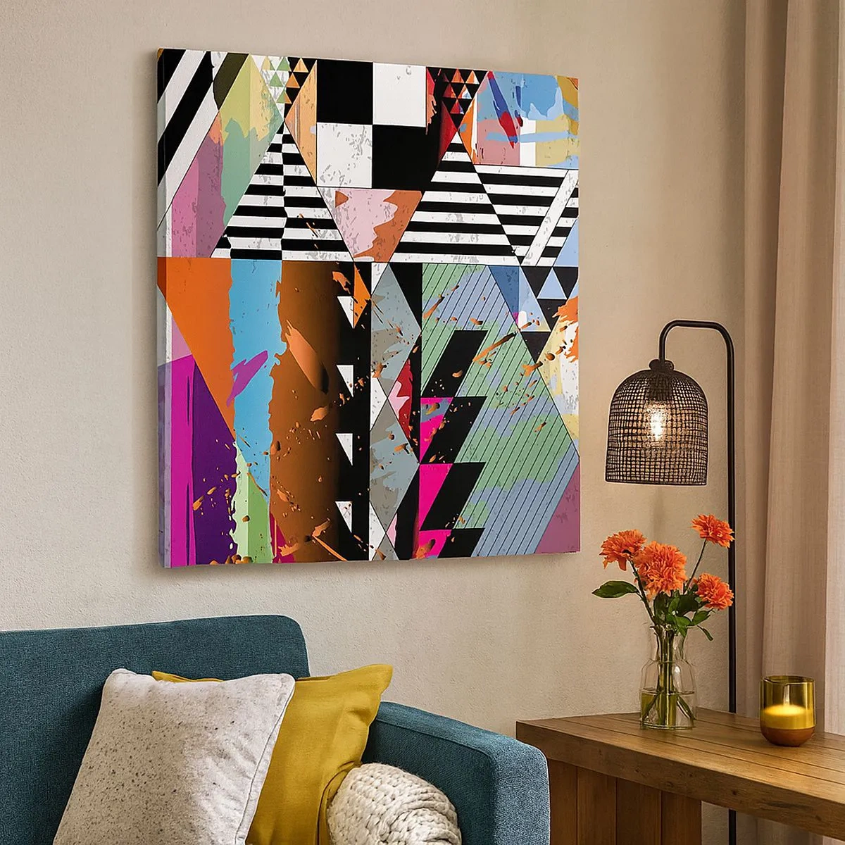 Cuadro sobre lienzo - Impresión de Imagen - Geométrico y orgánico - 30x30 cm