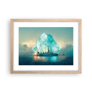 Póster en marco roble claro - Diamante ártico - 40x30 cm
