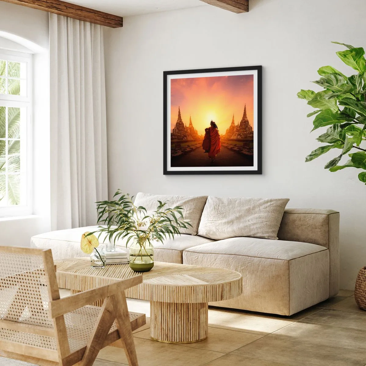 Póster en marco negro - En paz por la eternidad - 50x50 cm