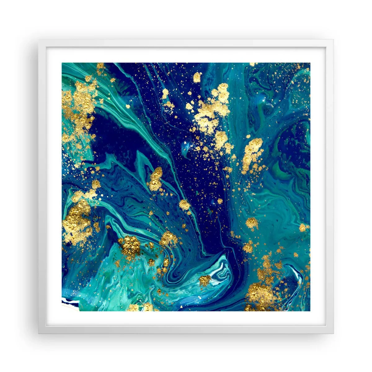 Póster en marco blanco - Pétalos de sol - 60x60 cm