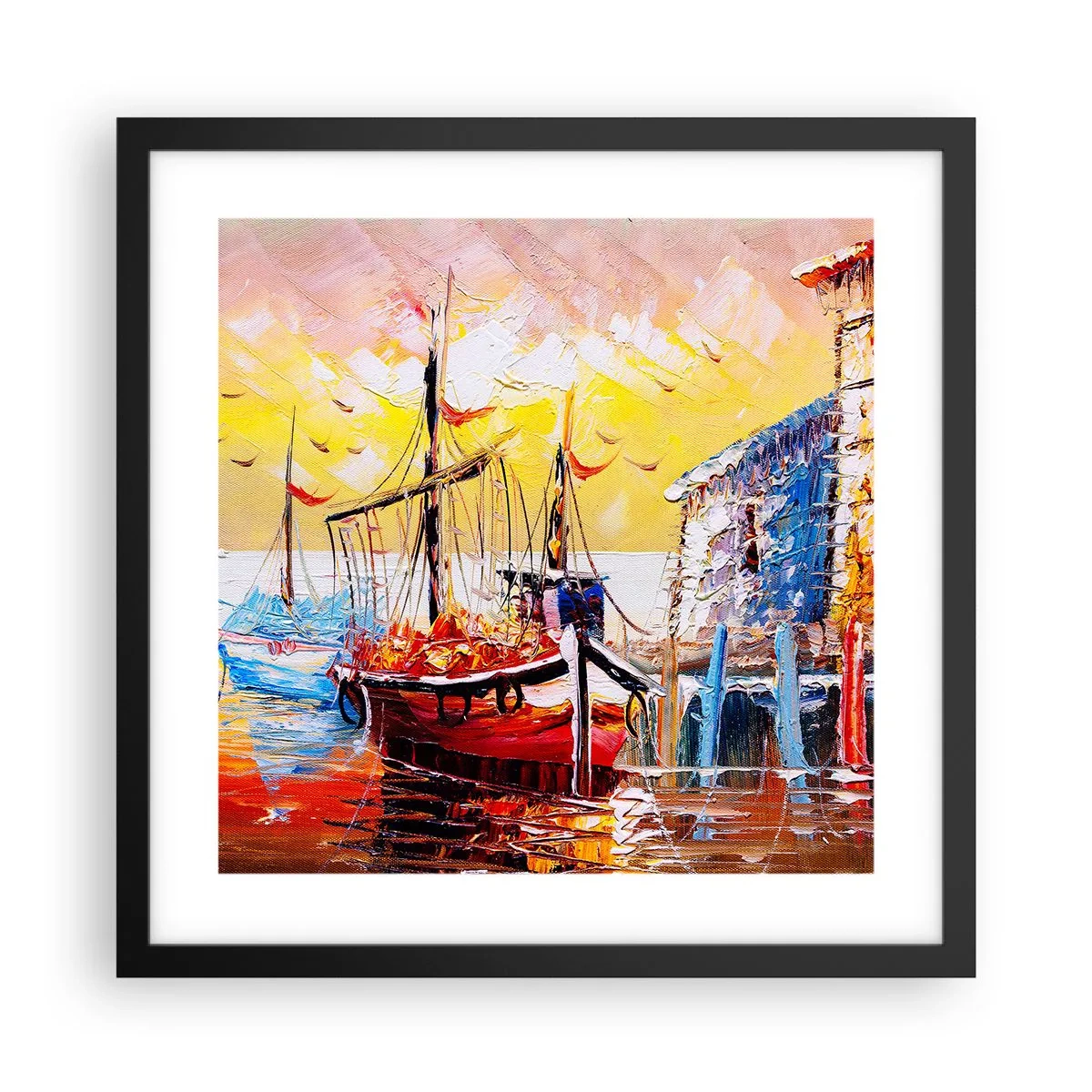 Póster en marco negro - Feliz regreso - 40x40 cm