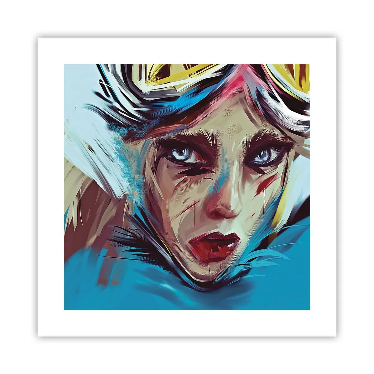 Póster - Guerrera colorida - 40x40 cm