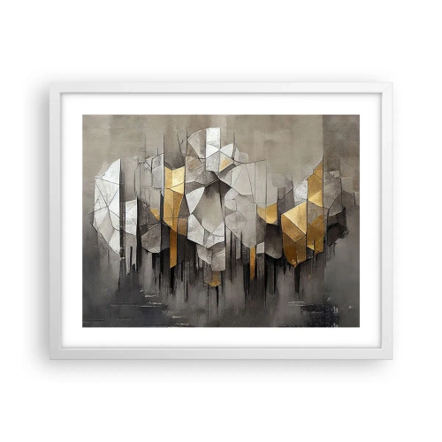 Póster en marco blanco - Composición hecha de hielo y luz - 50x40 cm