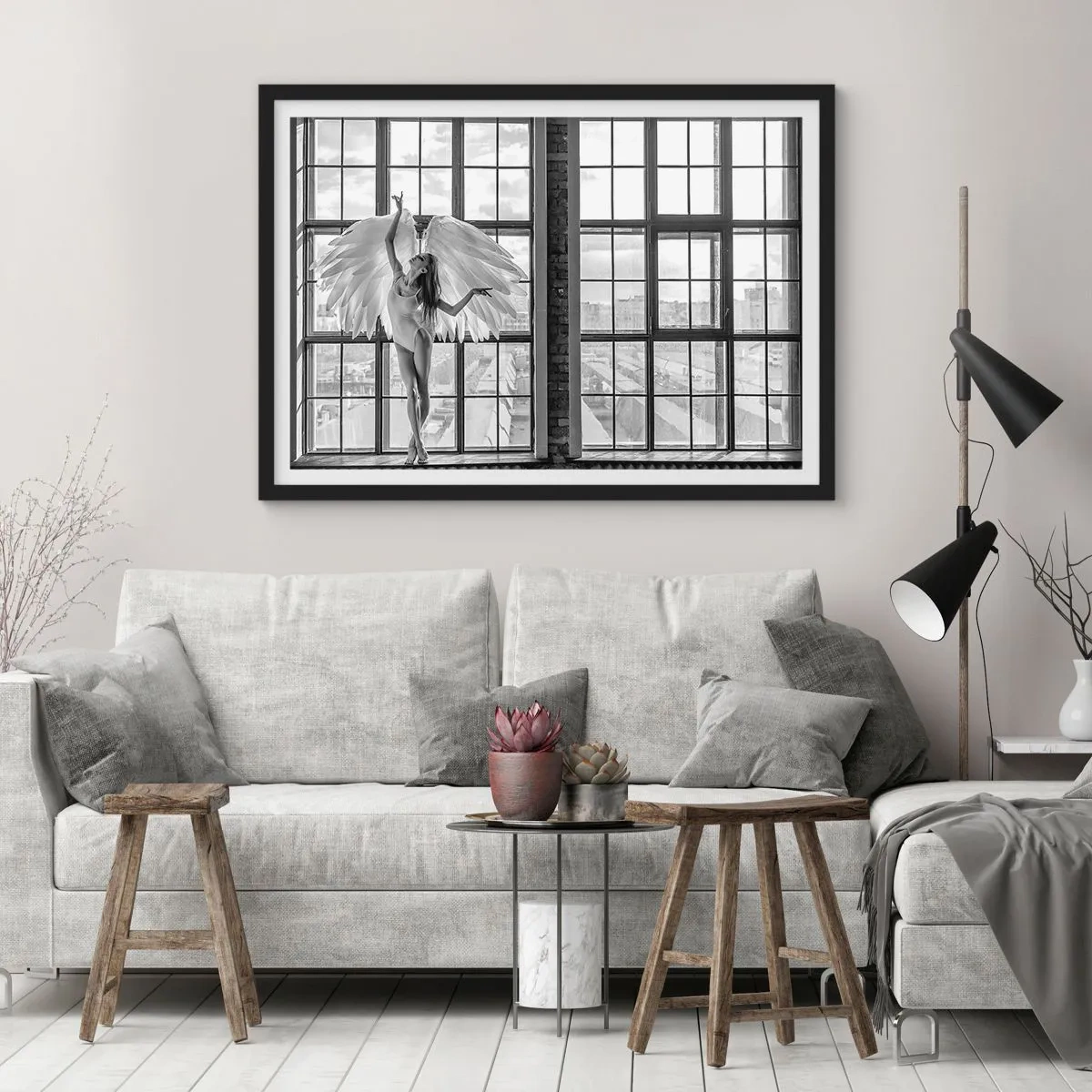 Póster en marco negro - ¿Ciudad de los ángeles? - 91x61 cm