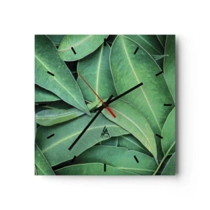 Reloj de pared - Reloj de vidrio - Jugosidad y frescura - 40x40 cm