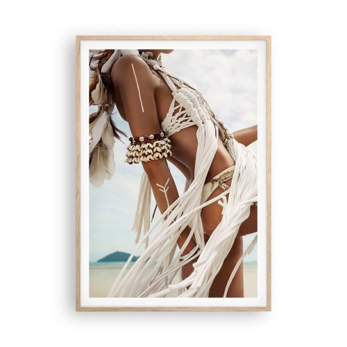 Póster en marco roble claro - Sacerdotisa del sol - 70x100 cm