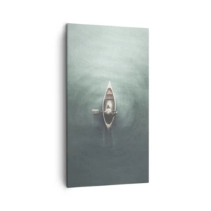 Cuadro sobre lienzo - Impresión de Imagen - A través de un lago iluminado por la luna - 45x80 cm