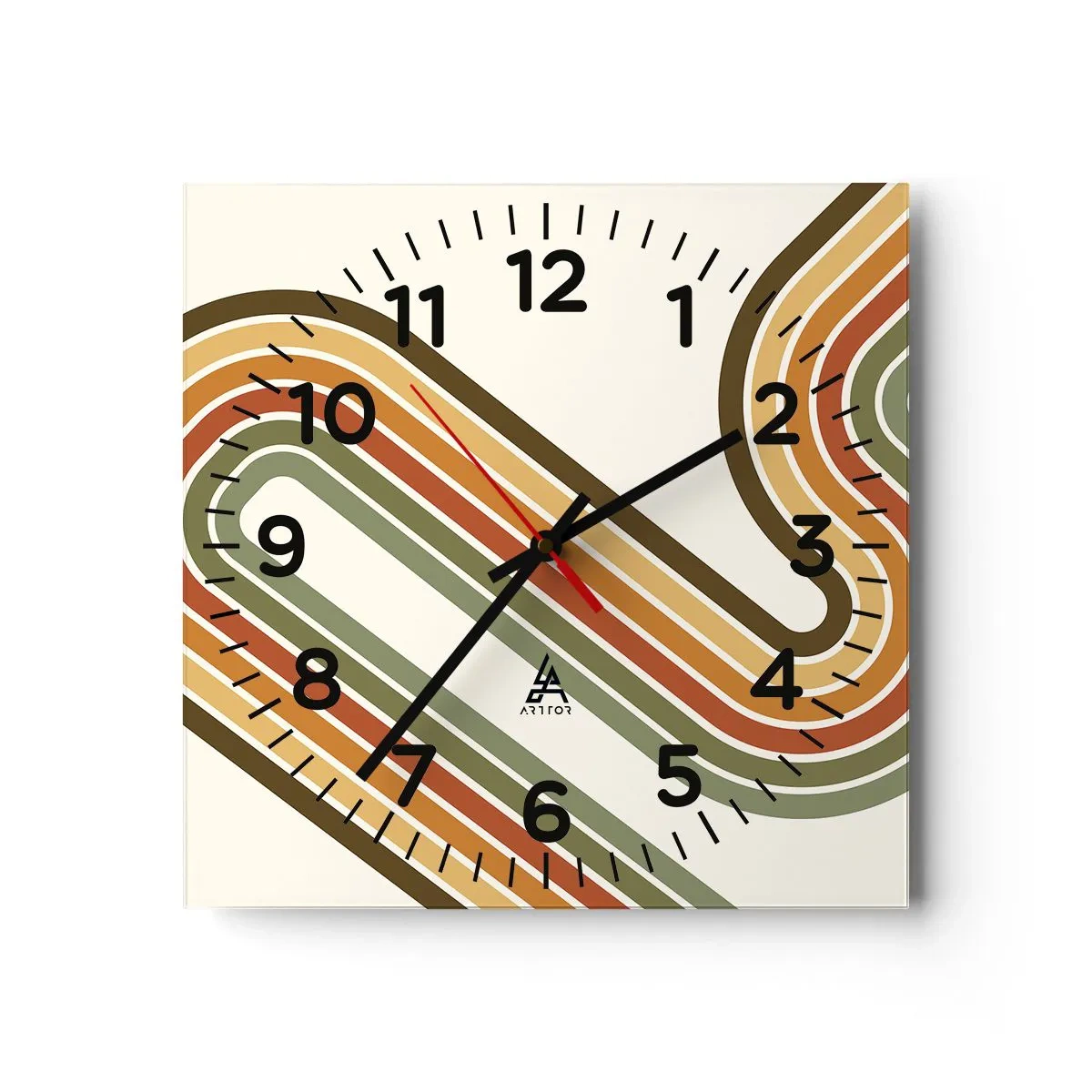 Reloj de pared - Reloj de vidrio - Zigzagueando hasta su destino - 30x30 cm
