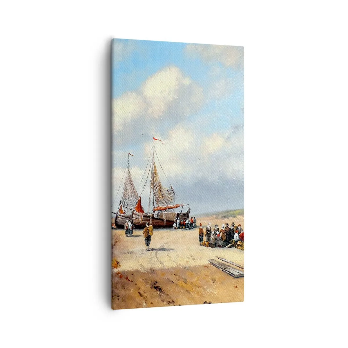 Cuadro sobre lienzo - Impresión de Imagen - Después de una pesca exitosa - 55x100 cm