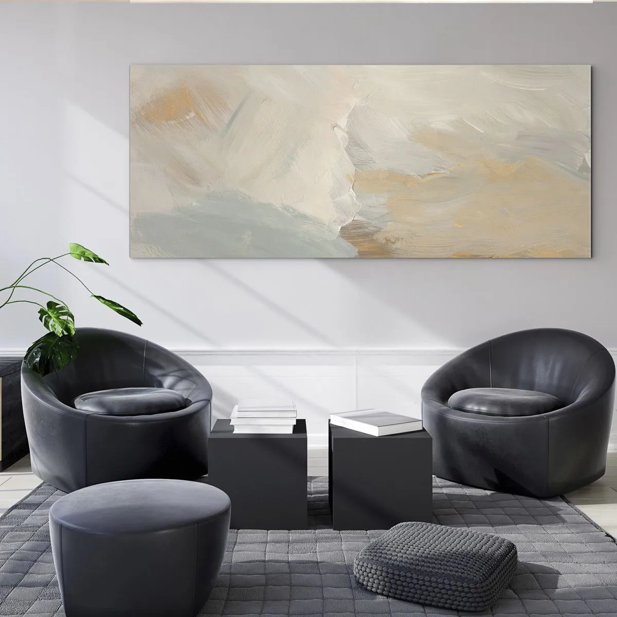 Cuadro sobre vidrio - Impresiones sobre Vidrio - Abstracción - una tierra de dulzura - 100x40 cm