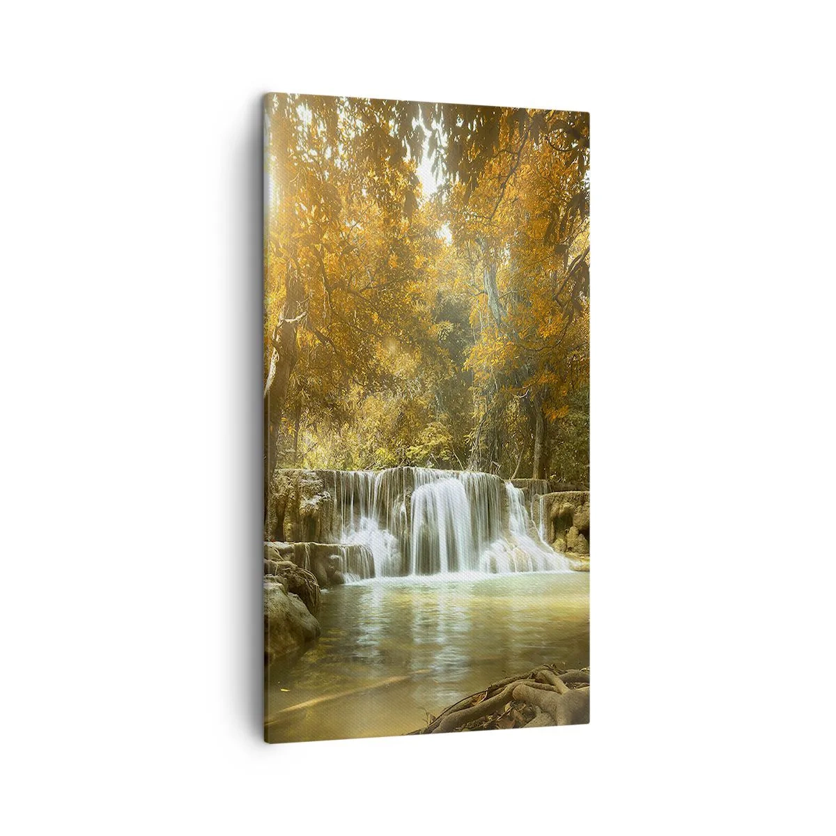 Cuadro sobre lienzo - Impresión de Imagen - Una cascada en el parque - 45x80 cm