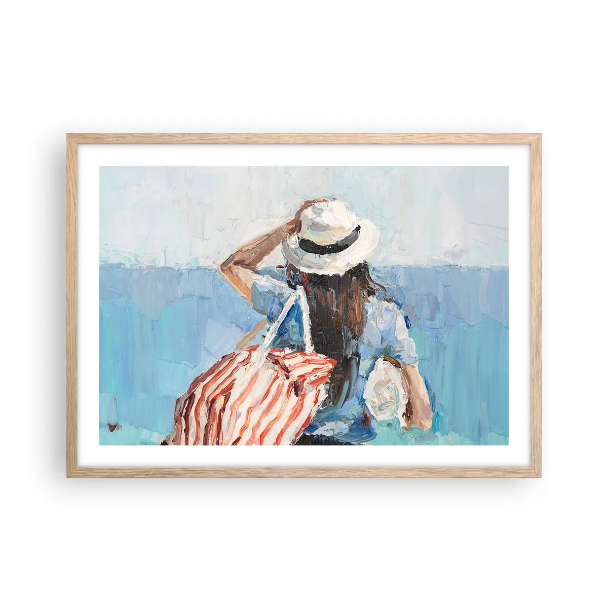 Póster en marco roble claro - Bienvenida a tus vacaciones - 70x50 cm