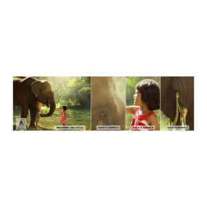 Muestra de fotomural Premium Canvas - El poder de la amistad - animales, Elefante, Chica - 100x30 cm