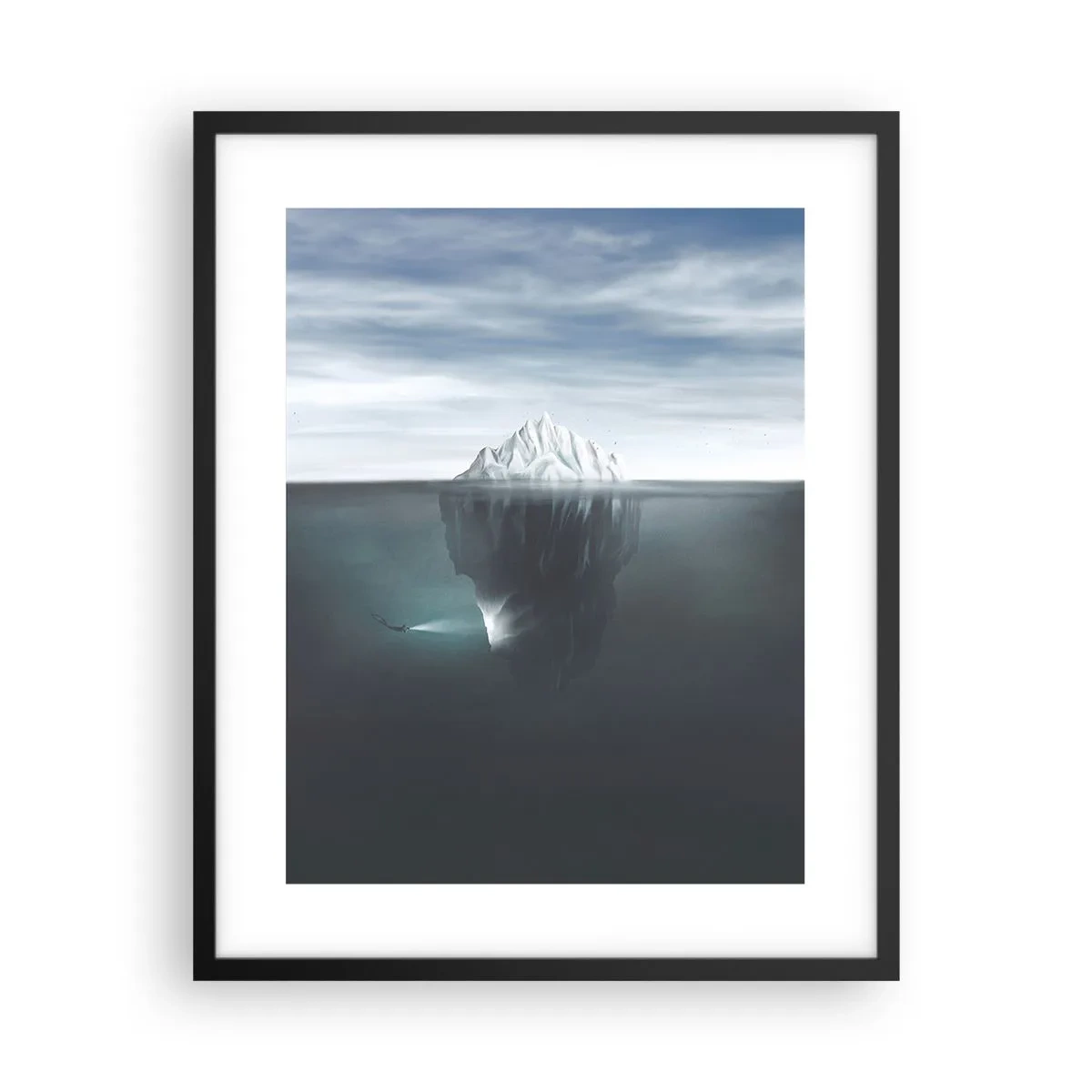 Póster en marco negro - Misterio submarino - 40x50 cm