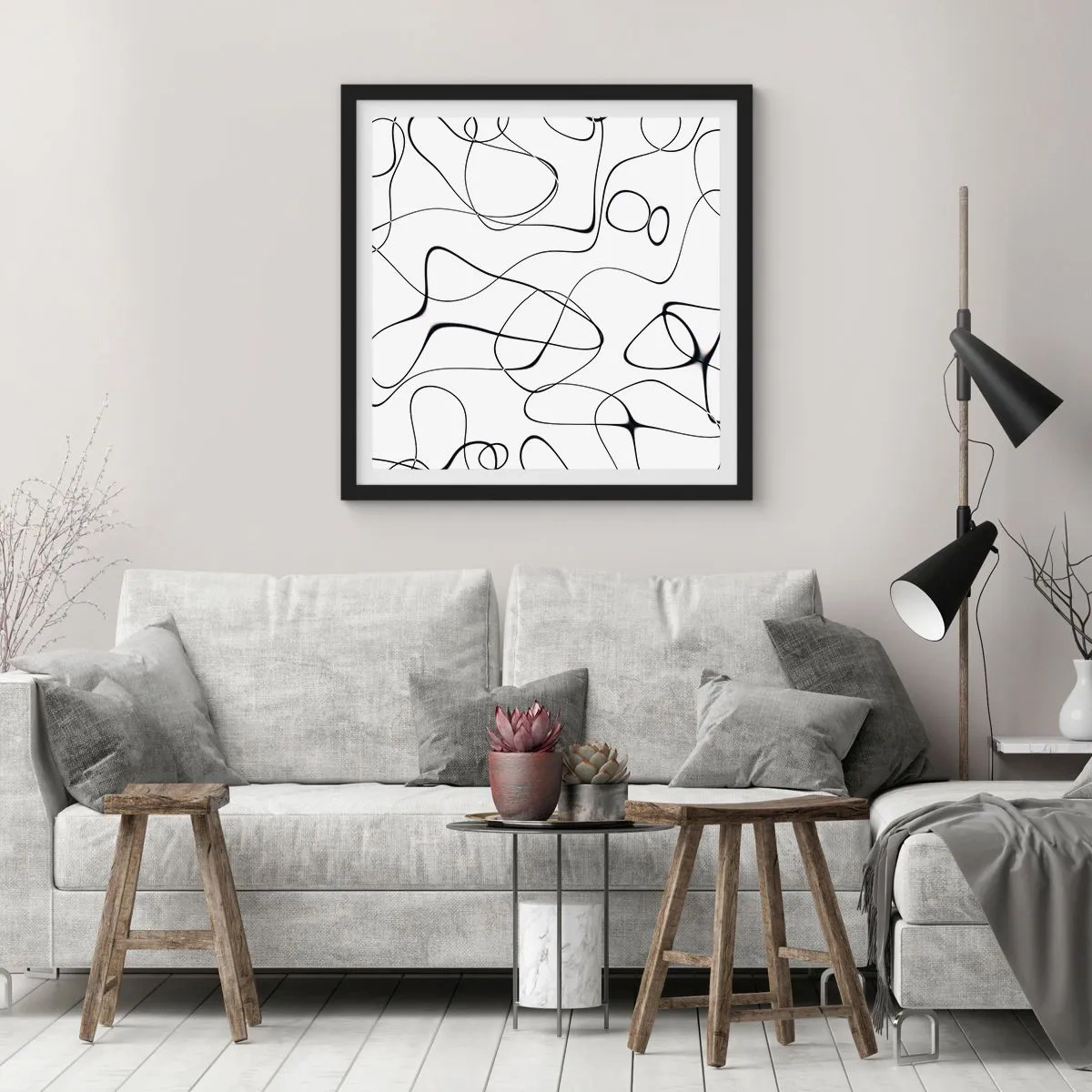 Póster en marco negro - Los caminos de la vida, las vicisitudes del destino - 60x60 cm