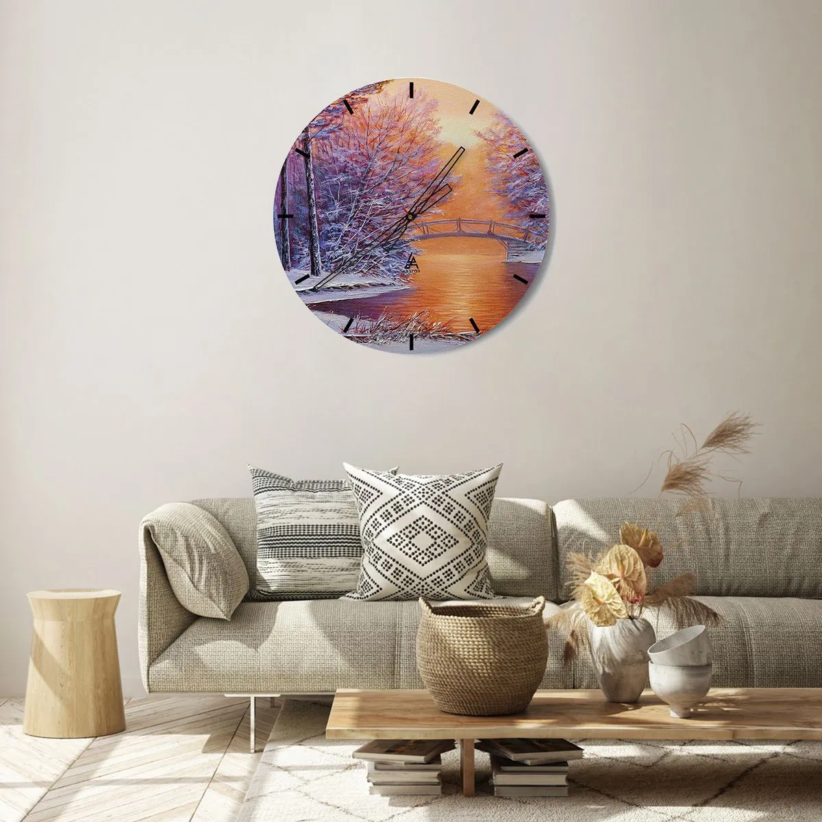 Reloj de pared - Reloj de vidrio - Reunámonos aquí - 30x30 cm