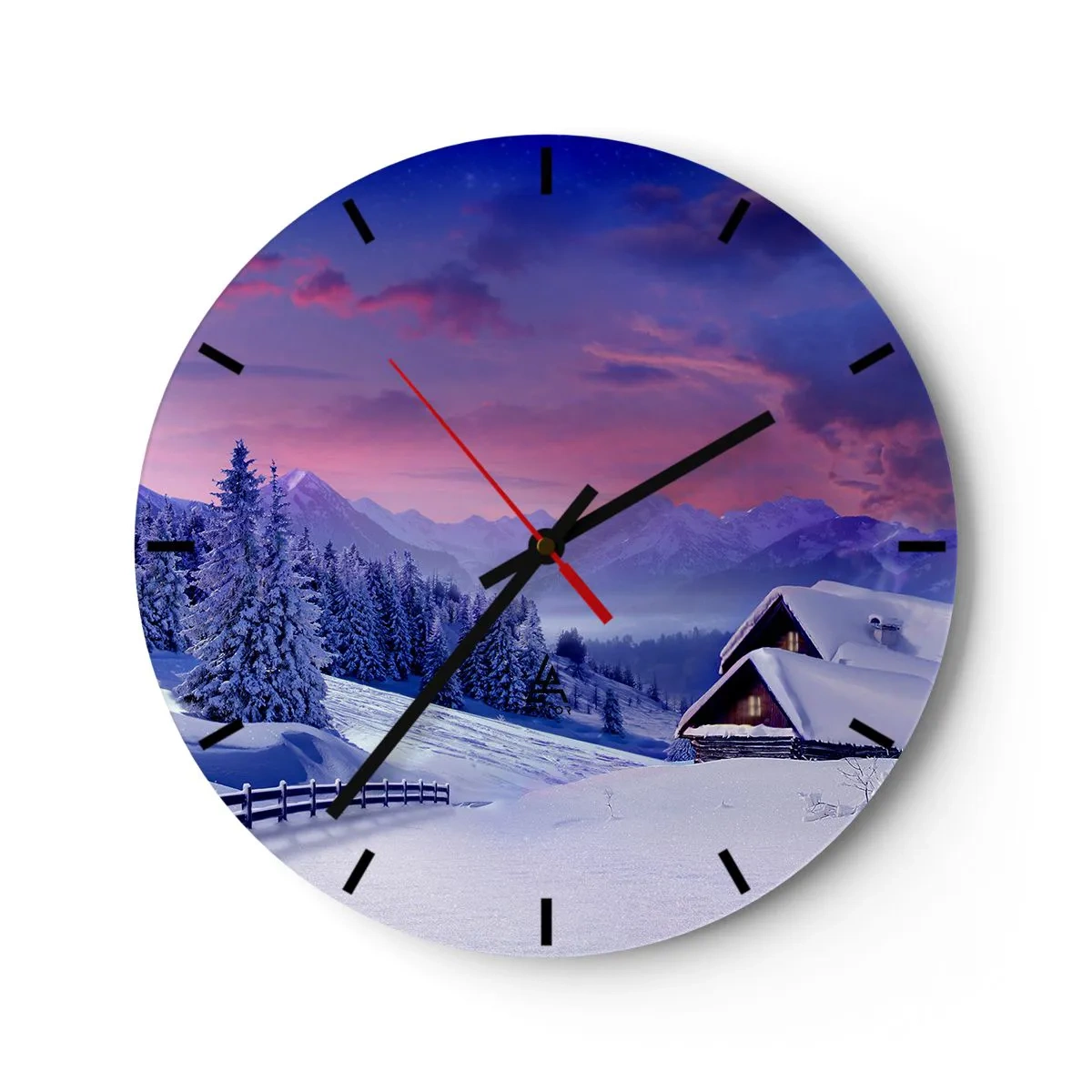Reloj de pared - Reloj de vidrio - Noche de silencio - 40x40 cm