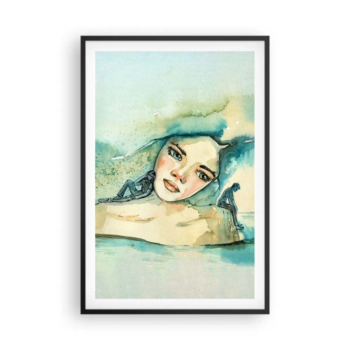 Póster en marco negro - ¿Soy azul? - 61x91 cm