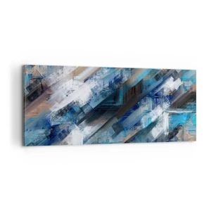 Cuadro sobre lienzo - Impresión de Imagen - En una inclinación azul - 100x40 cm