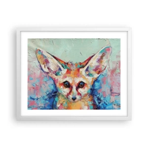 Póster en marco blanco - Mirada penetrante - 50x40 cm