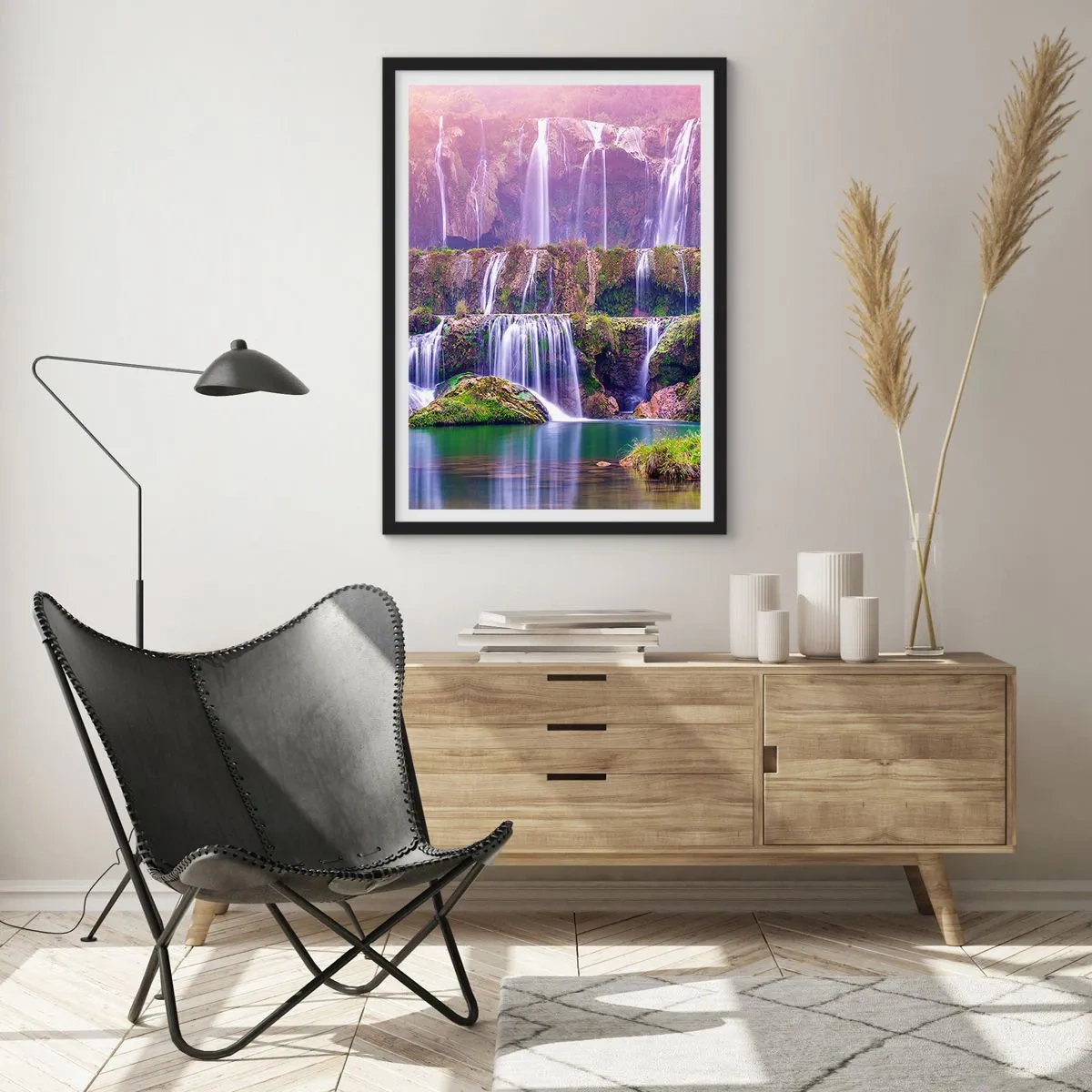 Póster en marco negro - Escalera al cielo - 30x40 cm