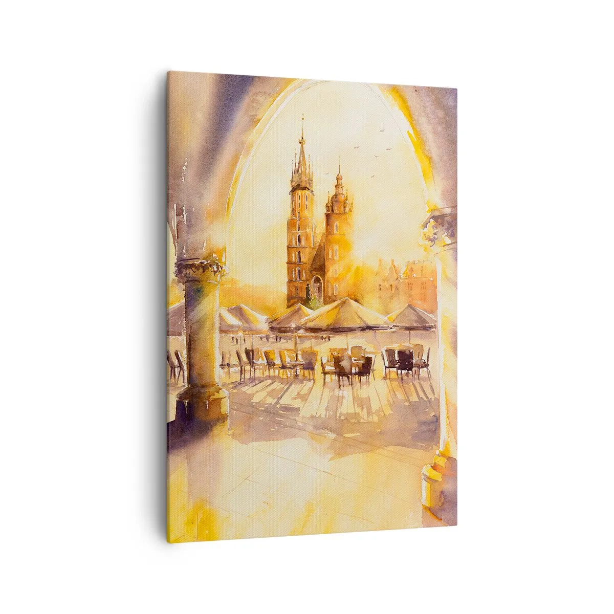 Cuadro sobre lienzo - Impresión de Imagen - Este sobre el mercado de Cracovia - 70x100 cm