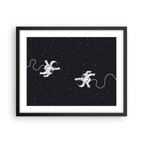 Póster en marco negro - Danza cósmica - 50x40 cm