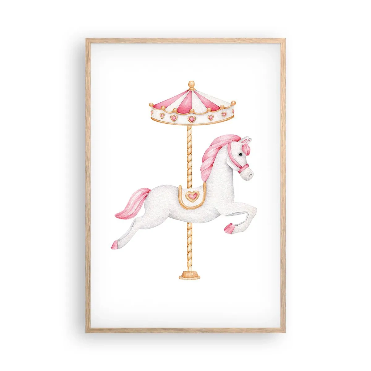 Póster en marco roble claro - Partió al galope - 61x91 cm