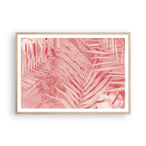 Póster en marco roble claro - Concepto rosa - 100x70 cm