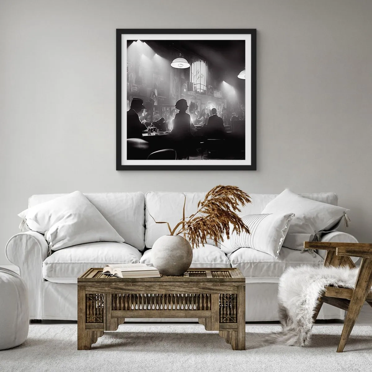Póster en marco negro - En clave de jazz - 50x50 cm