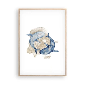 Póster en marco roble claro - ¿Amistad o amor? - 70x100 cm