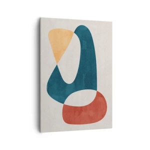 Cuadro sobre lienzo - Impresión de Imagen - Formas abstractas en colores armoniosos - 50x70cm - Influencias y metamorfosis - Decoración de pared moderna para salón y dormitorio ARTTOR