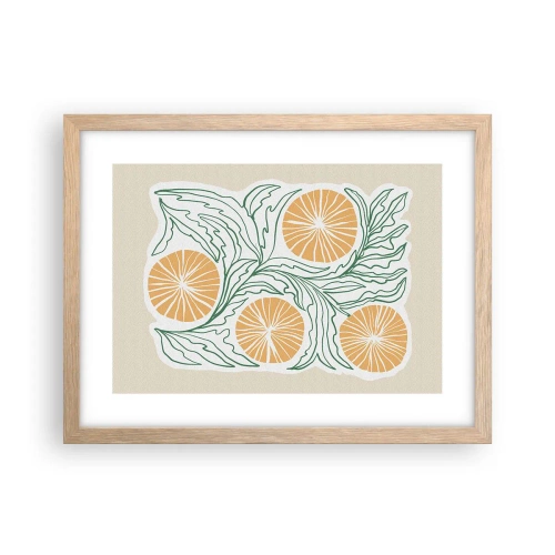 Póster en marco roble claro - Étnico con un toque de abstracción - 40x30 cm