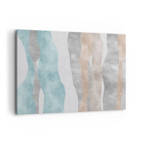 Cuadro sobre lienzo - Impresión de Imagen - Rayas abstractas en tonos pastel - 100x70cm - Un estudio de la cercanía - Decoración de pared moderna para salón y dormitorio ARTTOR