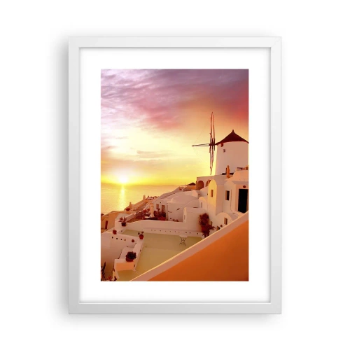 Póster en marco blanco - Blanco y dorado - 30x40 cm