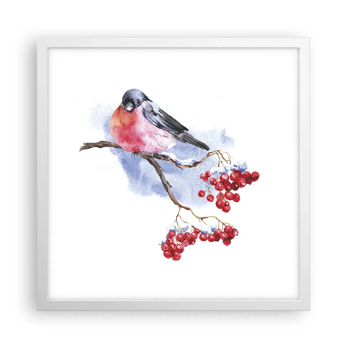 Póster en marco blanco - Invierno en color - 40x40 cm