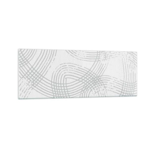 Cuadro sobre vidrio - Impresiones sobre Vidrio - Un patrón sutil con líneas entrelazadas en tonos claros. - 140x50cm - No hay camino recto - Decoración de pared moderna para salón y dormitorio ARTTOR