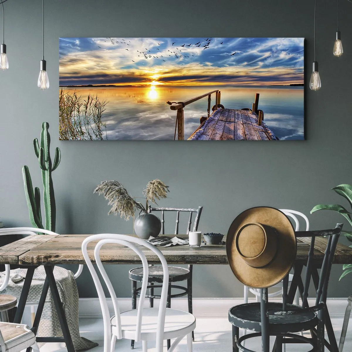 Cuadro sobre lienzo - Impresión de Imagen - El viento se va a descansar - 100x40 cm