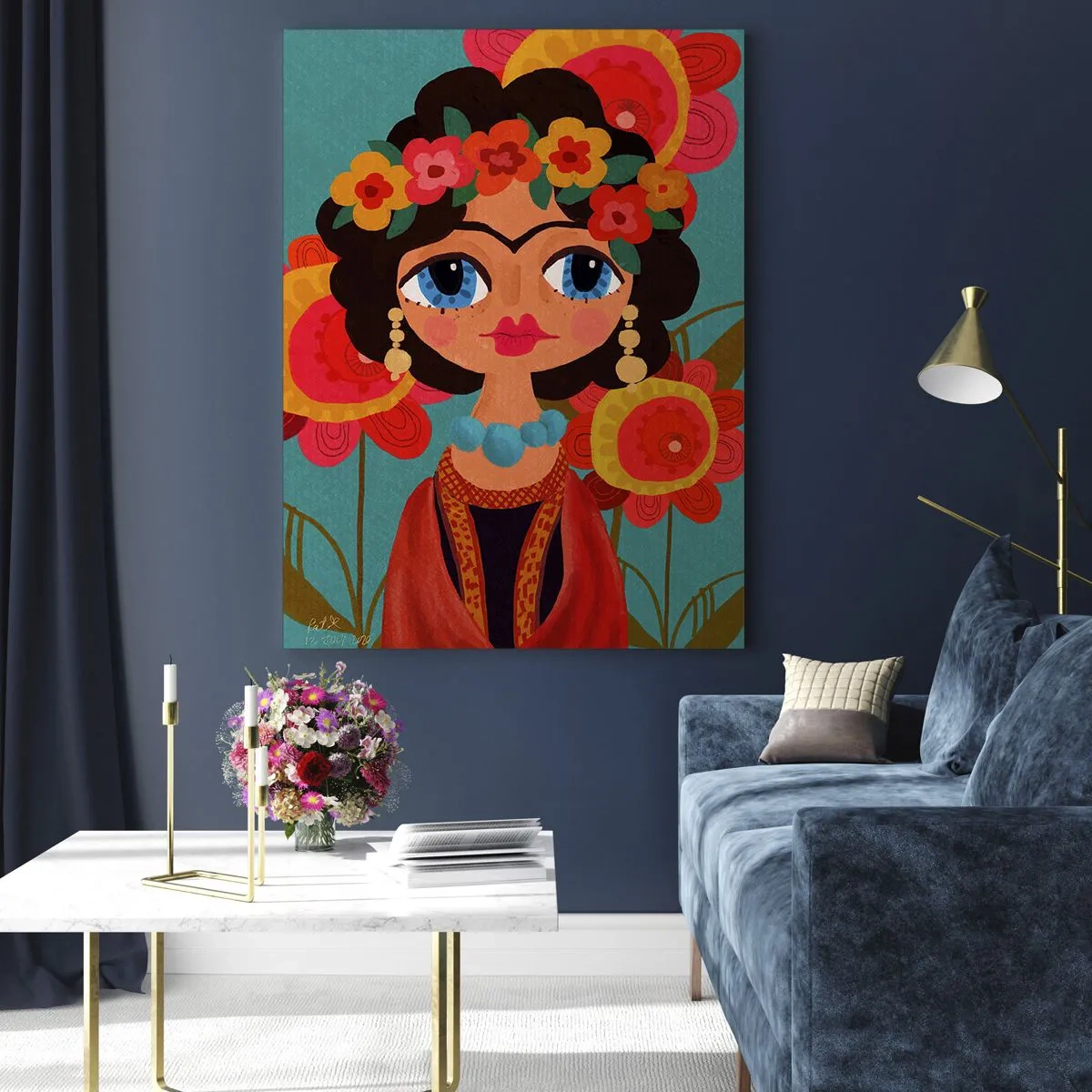 Cuadro sobre vidrio - Impresiones sobre Vidrio - La doncella amapola - 80x120 cm