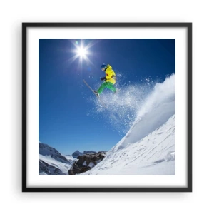 Póster en marco negro - Bailando con las montañas - 50x50 cm