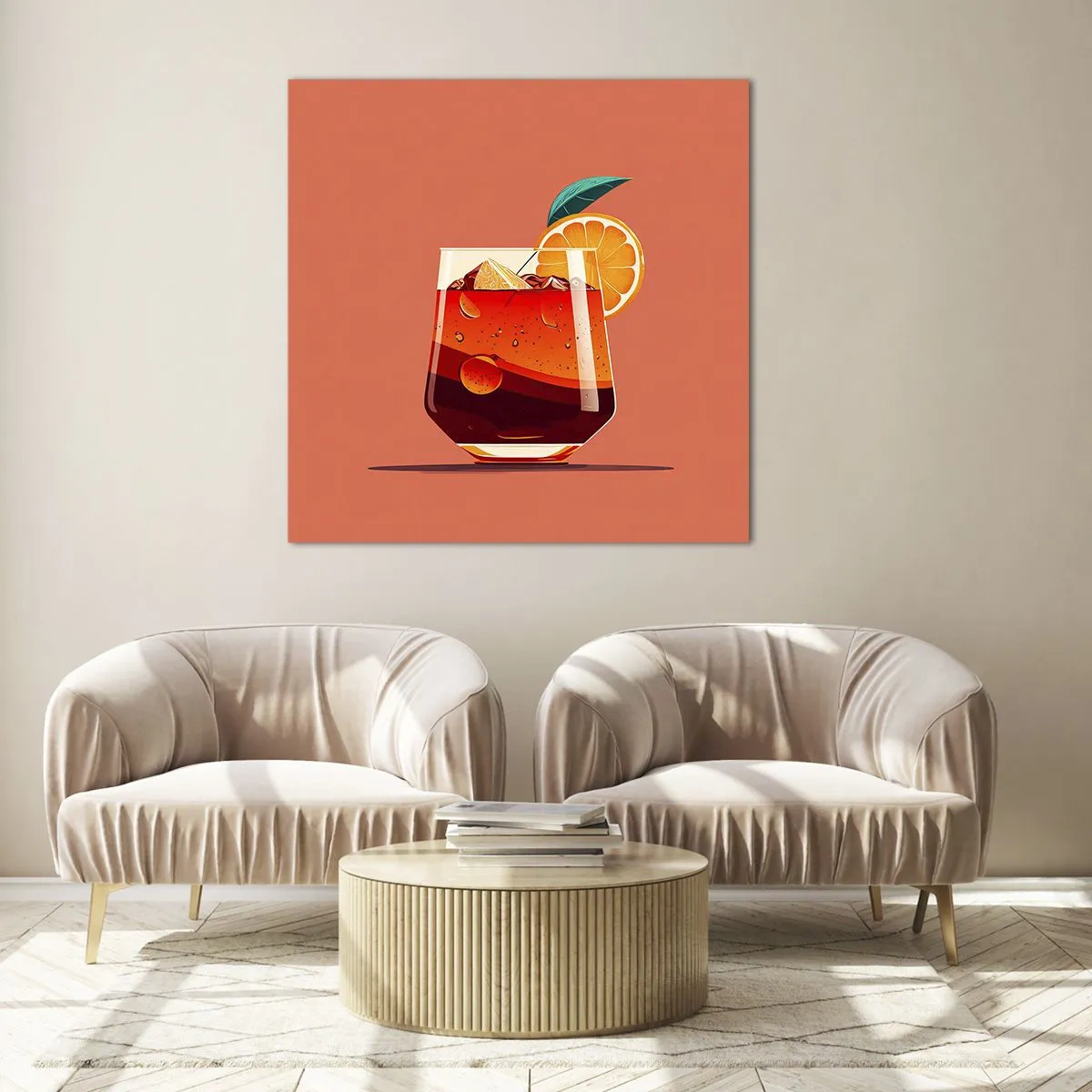 Cuadro sobre vidrio - Impresiones sobre Vidrio - Refresco de verano - 50x50 cm