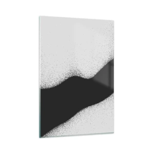 Cuadro sobre vidrio - Impresiones sobre Vidrio - Patrón abstracto en blanco y negro con puntos delicados sobre lienzo - 80x120cm - Equilibrio suave - Decoración de pared moderna para salón y dormitorio ARTTOR