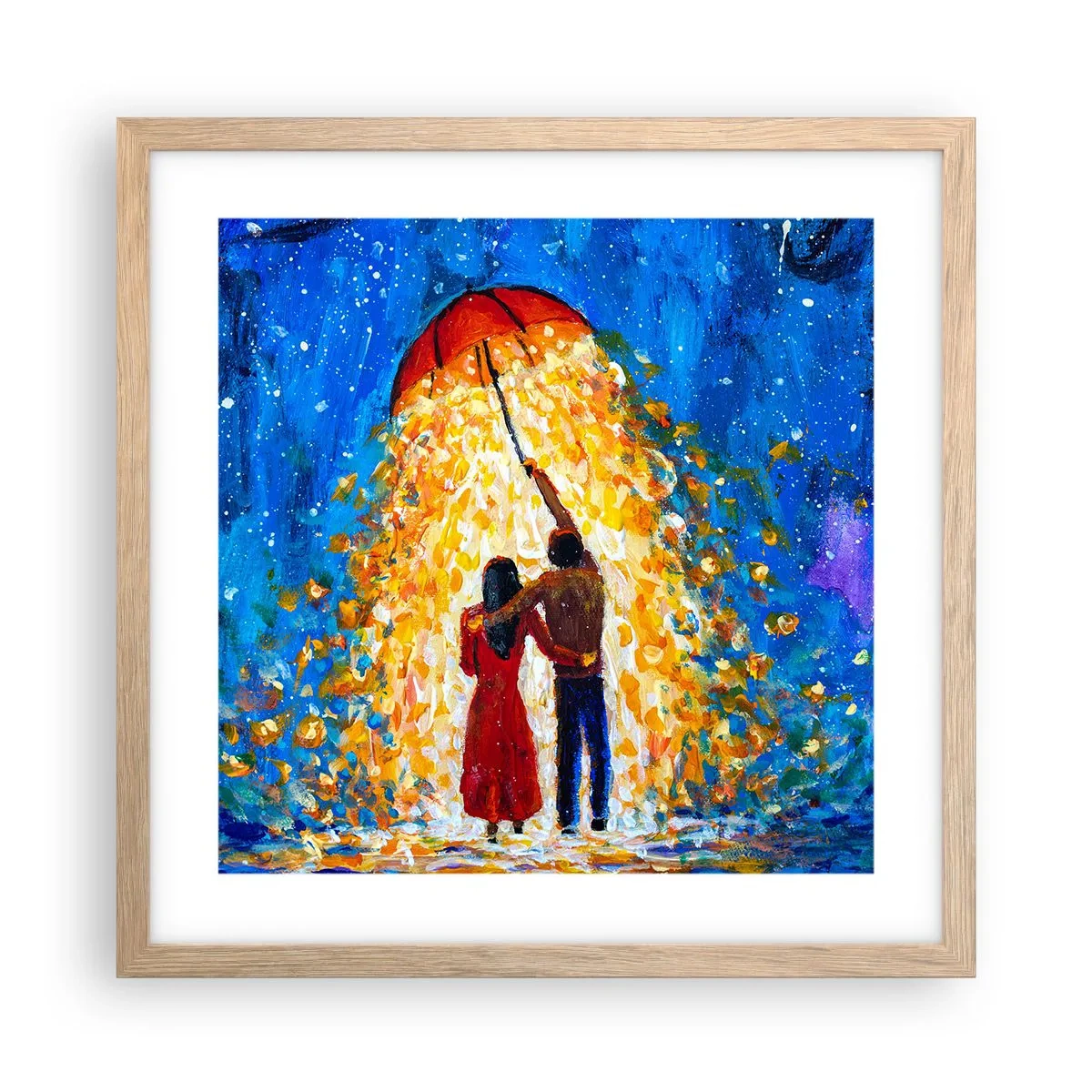 Póster en marco roble claro - La magia de una tarde lluviosa - 40x40 cm