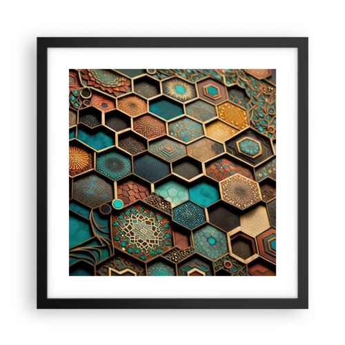 Póster en marco negro - Ornamentos árabes - 40x40 cm