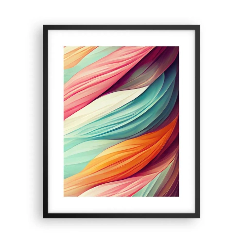 Póster en marco negro - Tejido arco iris - 40x50 cm