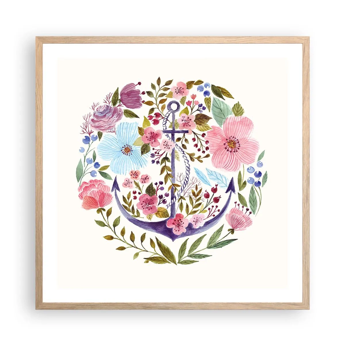 Póster en marco roble claro - El sueño reparador de un marinero - 60x60 cm