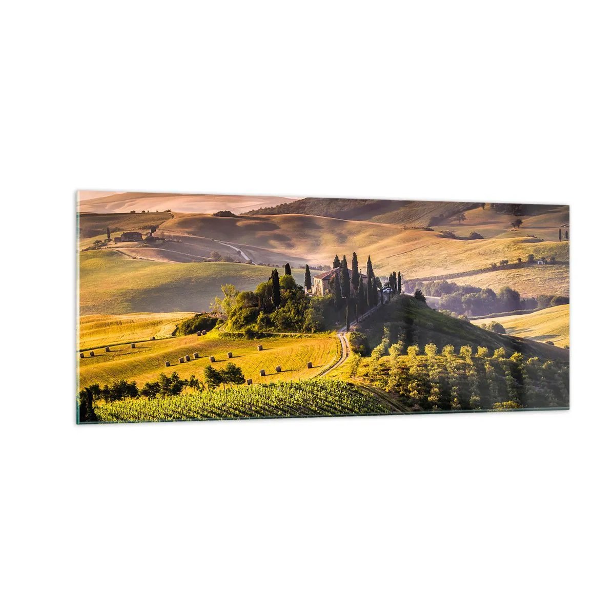 Cuadro sobre vidrio - Impresiones sobre Vidrio - Paisaje toscano - 100x40 cm