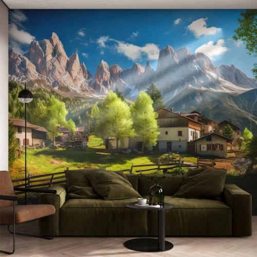 Fotomural personalizado Premium Canvas - Idilio alpino - Montañas, Paisaje, Alpes