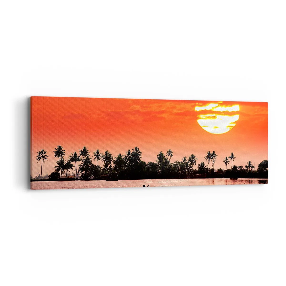 Cuadro sobre lienzo - Impresión de Imagen - La paz de los trópicos al atardecer - 90x30 cm
