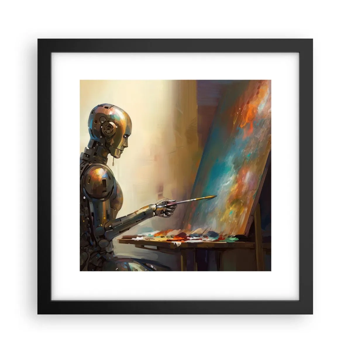 Póster en marco negro - Arte del futuro - 30x30 cm